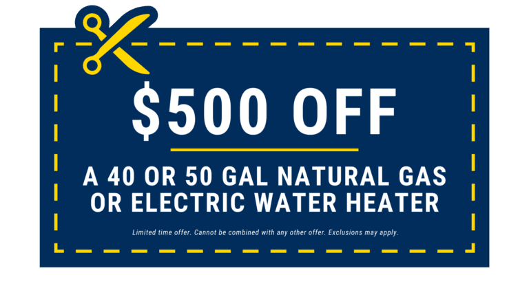 $500 off water heater coupon