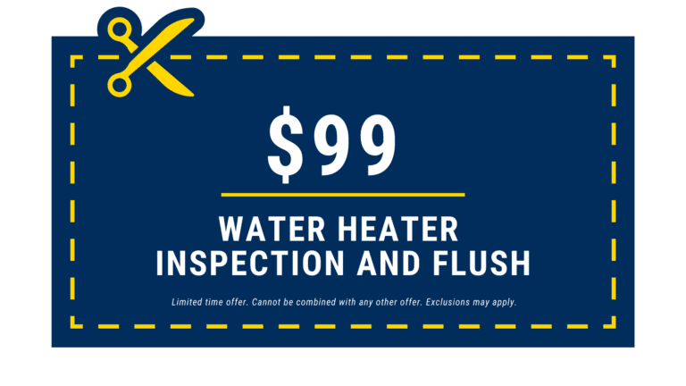 $99 water heater inspection and flush coupon